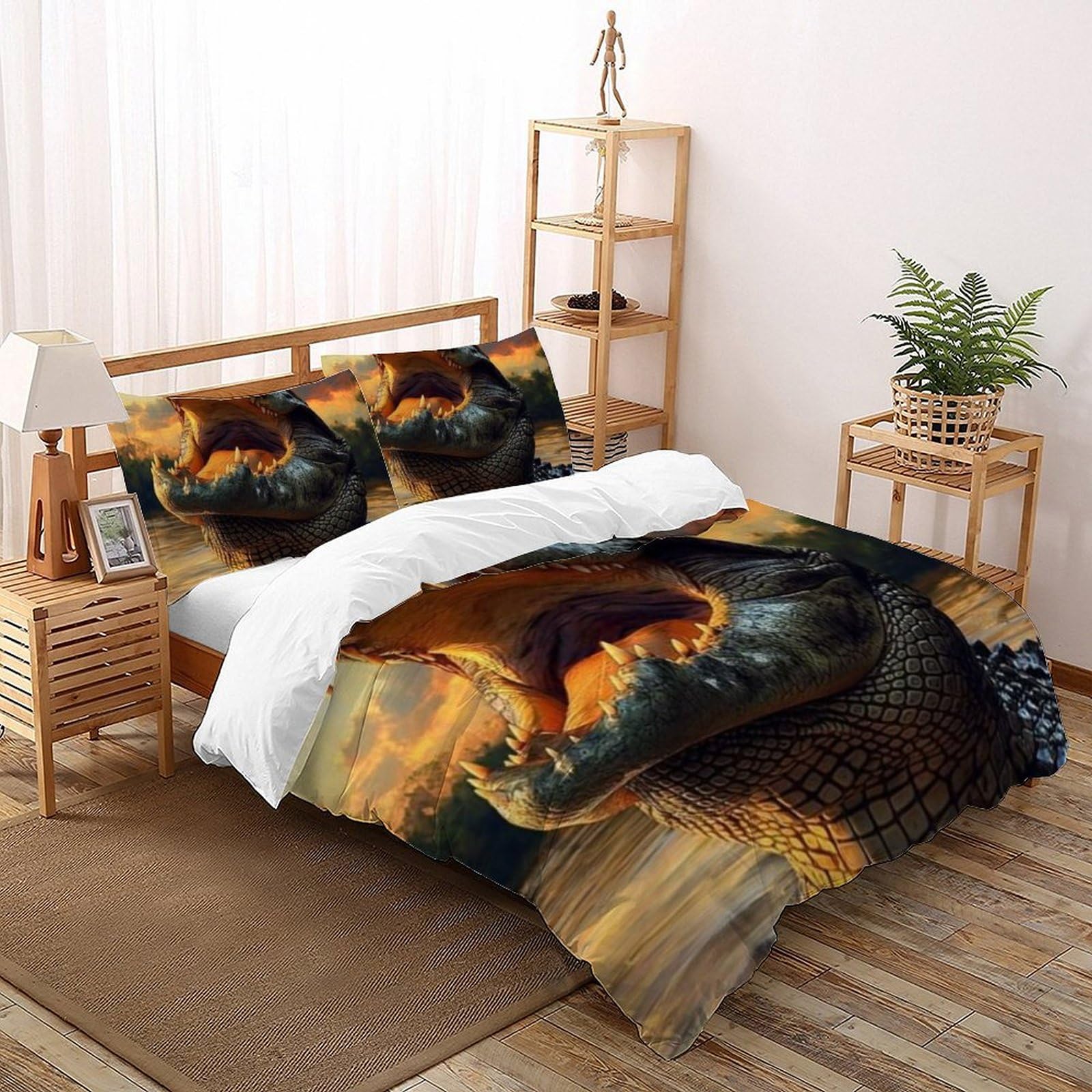 Housse de couette Super King crocodile microfibre