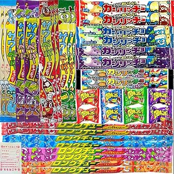 Amazon.co.jp: やおきん ロングチュー 4種 ロールキャンディ 4種