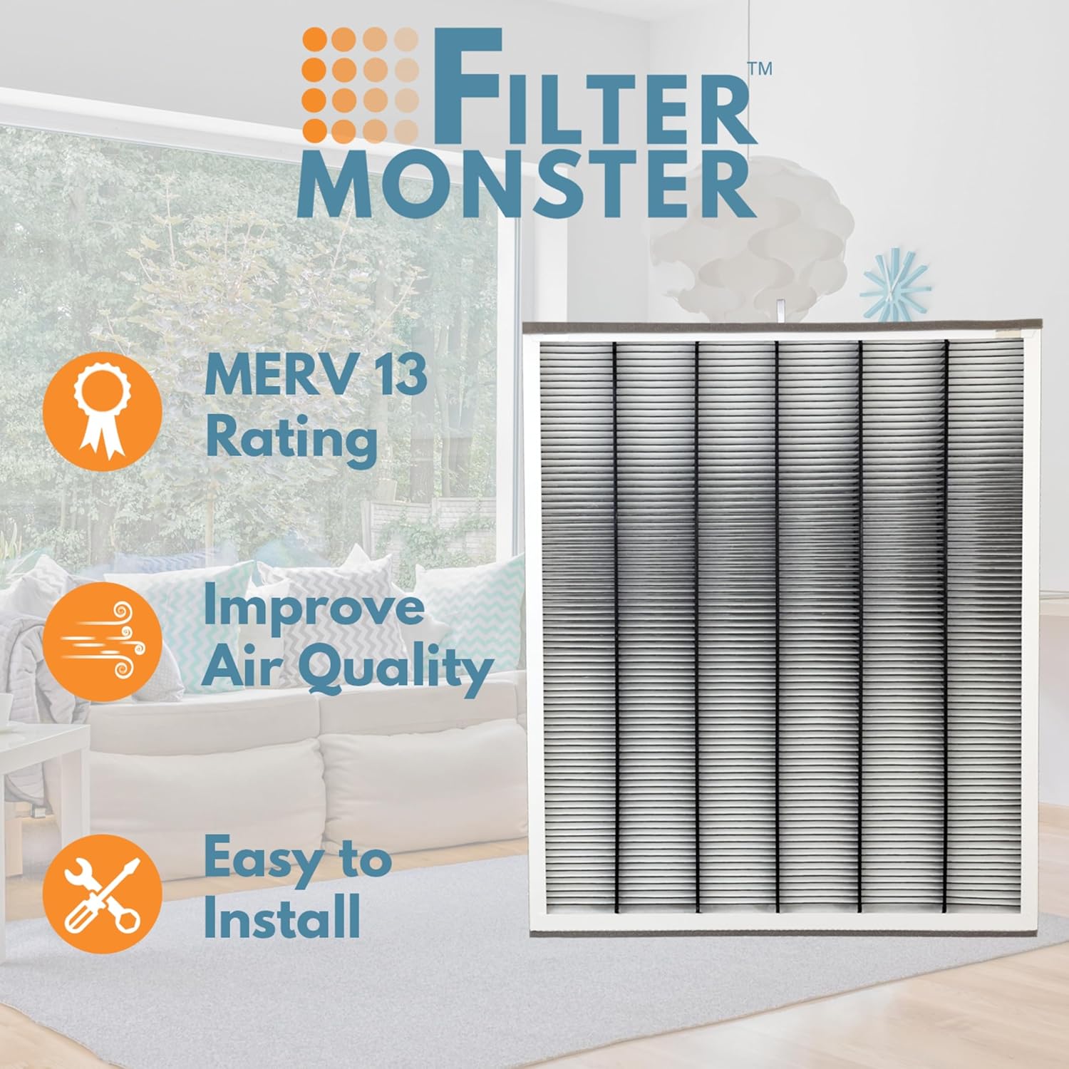 Filter-Monster Replacement for Carrier Performance series PGAPXCAR2025 AGAPXCAR2025 and Carrier Evolution 20" x 25" x 3"