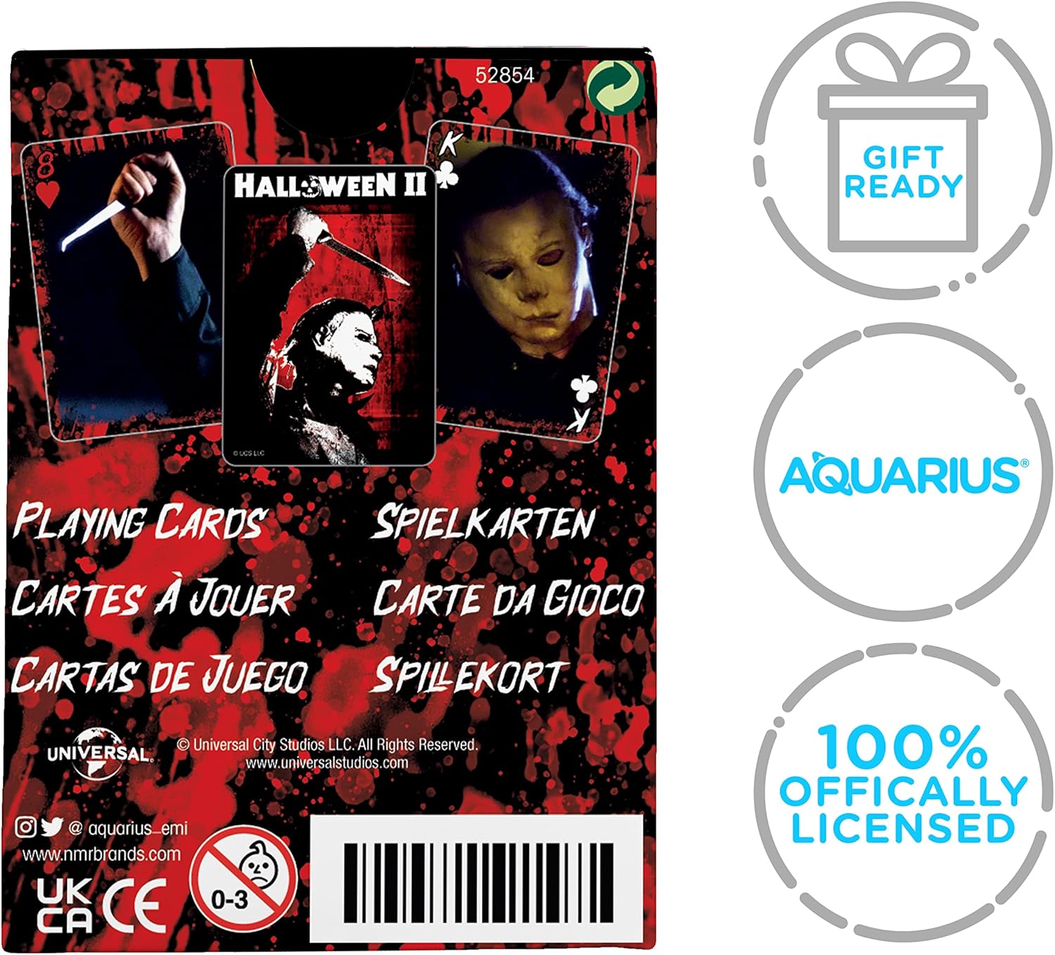 AQUARIUS Halloween 2 Playing Cards - Halloween 2 Themed Deck of Cards for Your Favorite Card Games - Officially Licensed Halloween Merchandise & Collectibles, Black, Red, 2.5 x 3.5 (52854)