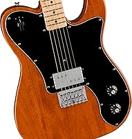 Vista 3 de Fender Paranormal Esquire Deluxe, diapasón de arce, golpeador negro, marrón chocolate