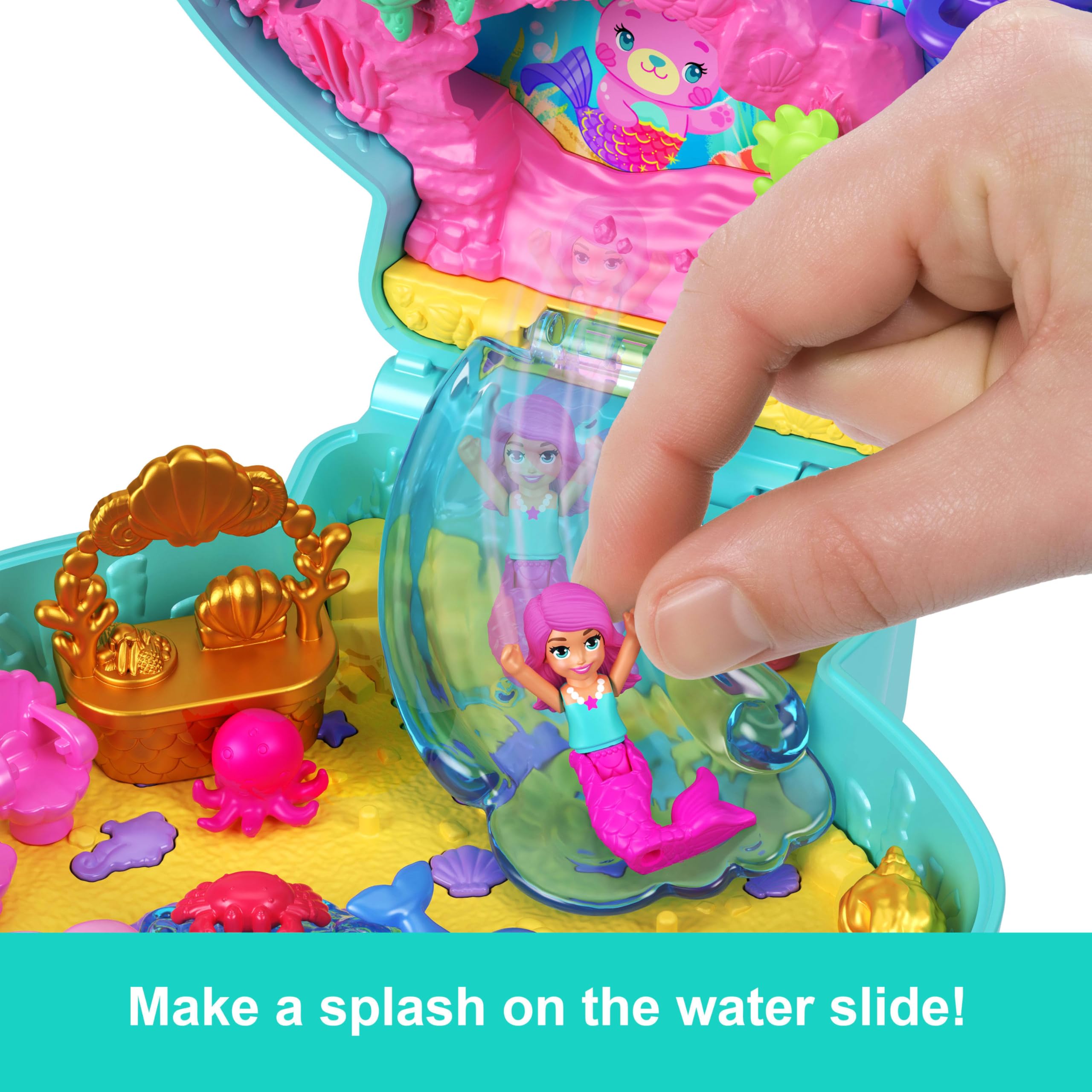 Amazon.com: Polly Pocket Dolls and Playset, Glitter Island Compact