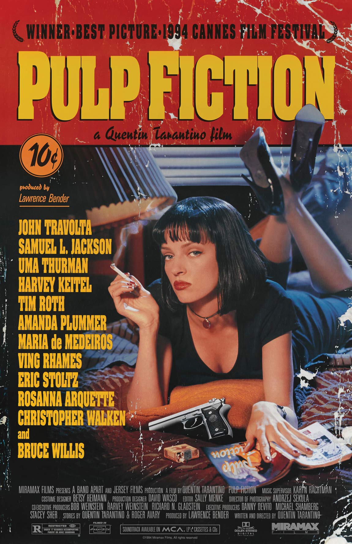 Pulp Fiction Poster for 90s Room Aesthetic, Quentin Tarantino