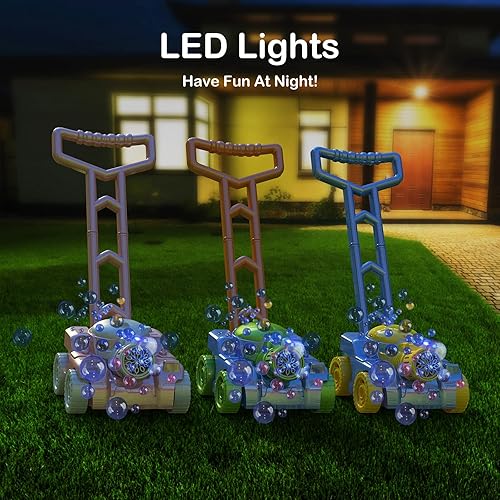 Miniatura 5 de Cortacésped de burbujas para niños pequeños, juguetes de empuje automáticos, juguetes de verano al aire libre, jardinería, playa, natación,