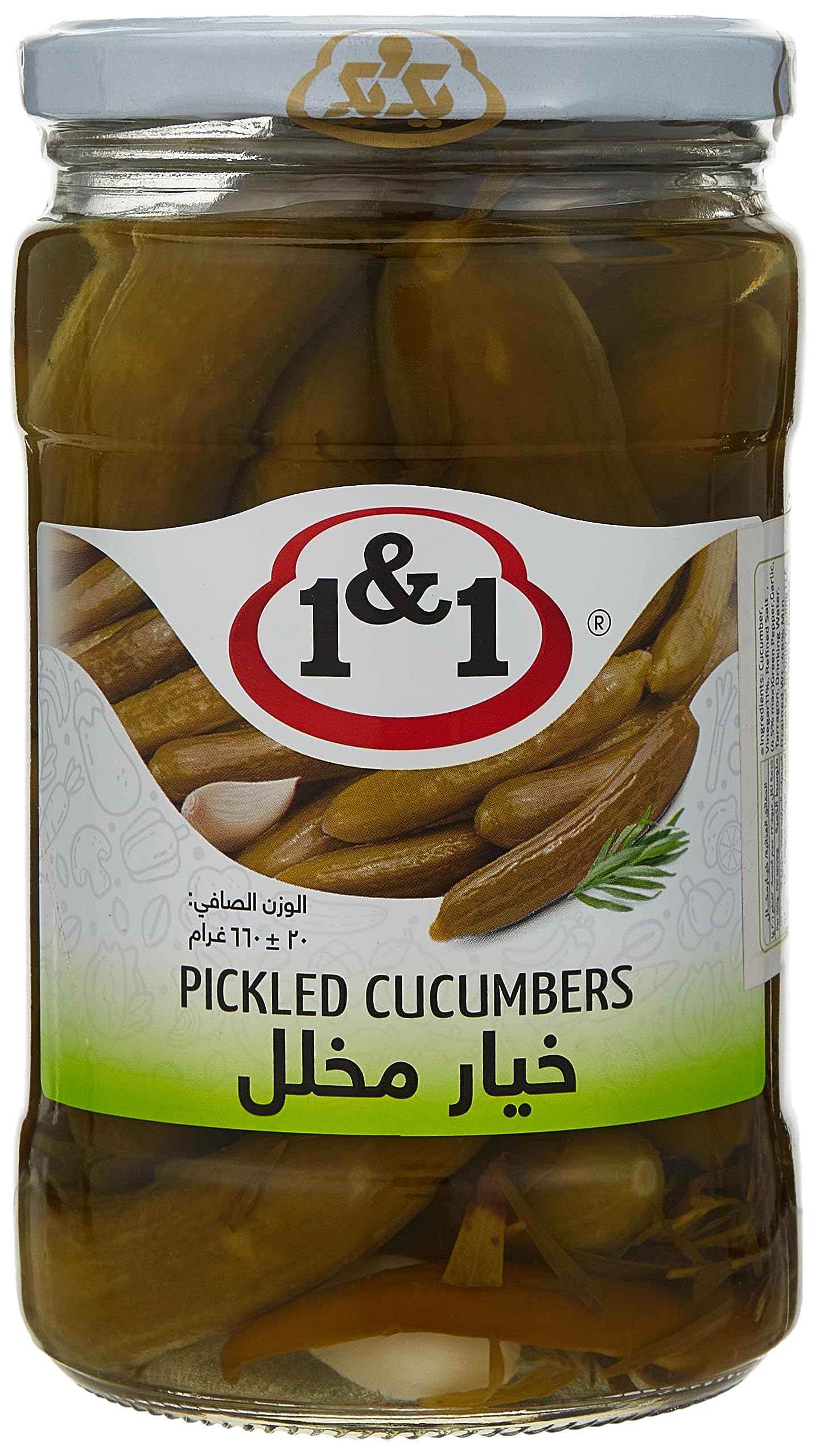 1&1 Cucumbers Pickeld 660 g