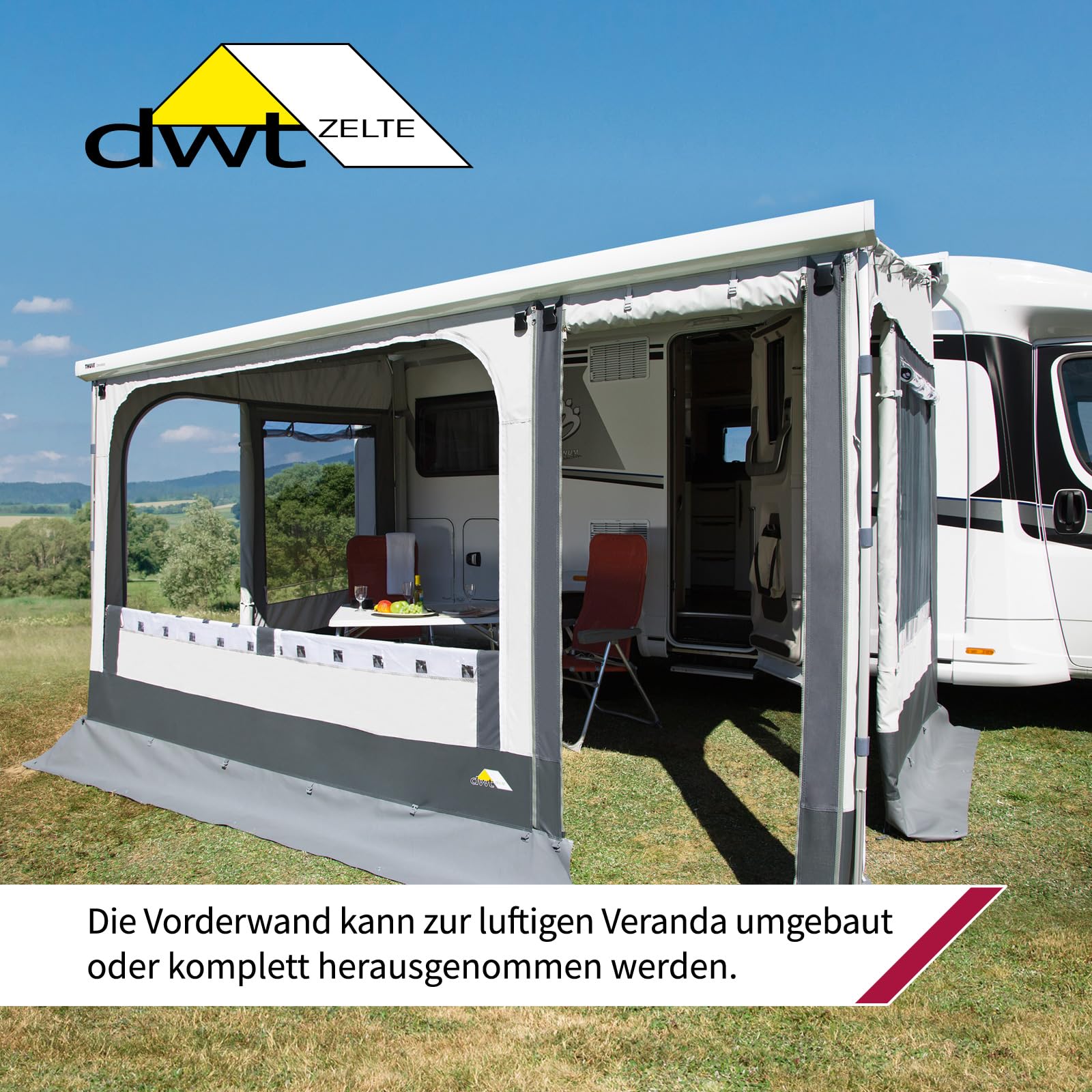 dwt Markisenanbauteile It's Holiday, passend für Thule/Omnistor (Serie 5, 6, 8 & 9) und Dometic (Serien PW 1100, 1500 & PR 2000, 2500), Größe:Vorderwand Verbreiterung 25