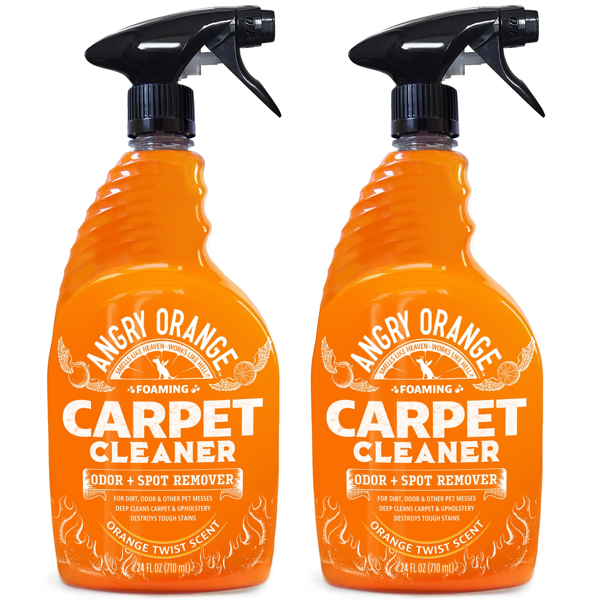 ANGRY ORANGEFoaming Carpet Upholstery Cleaner for Dog Urine and Stains  Citrus 24 oz Value Pack