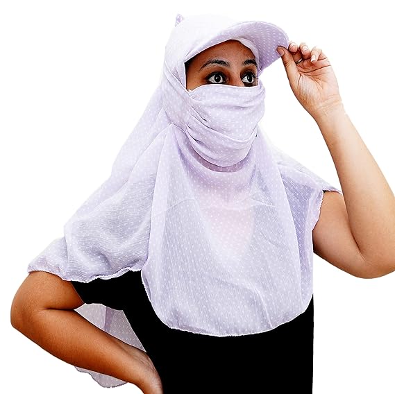 Kavach Ready-to-wear Adjustable Soft Full face Covering Mask Scarf for Pollution Sun Protection