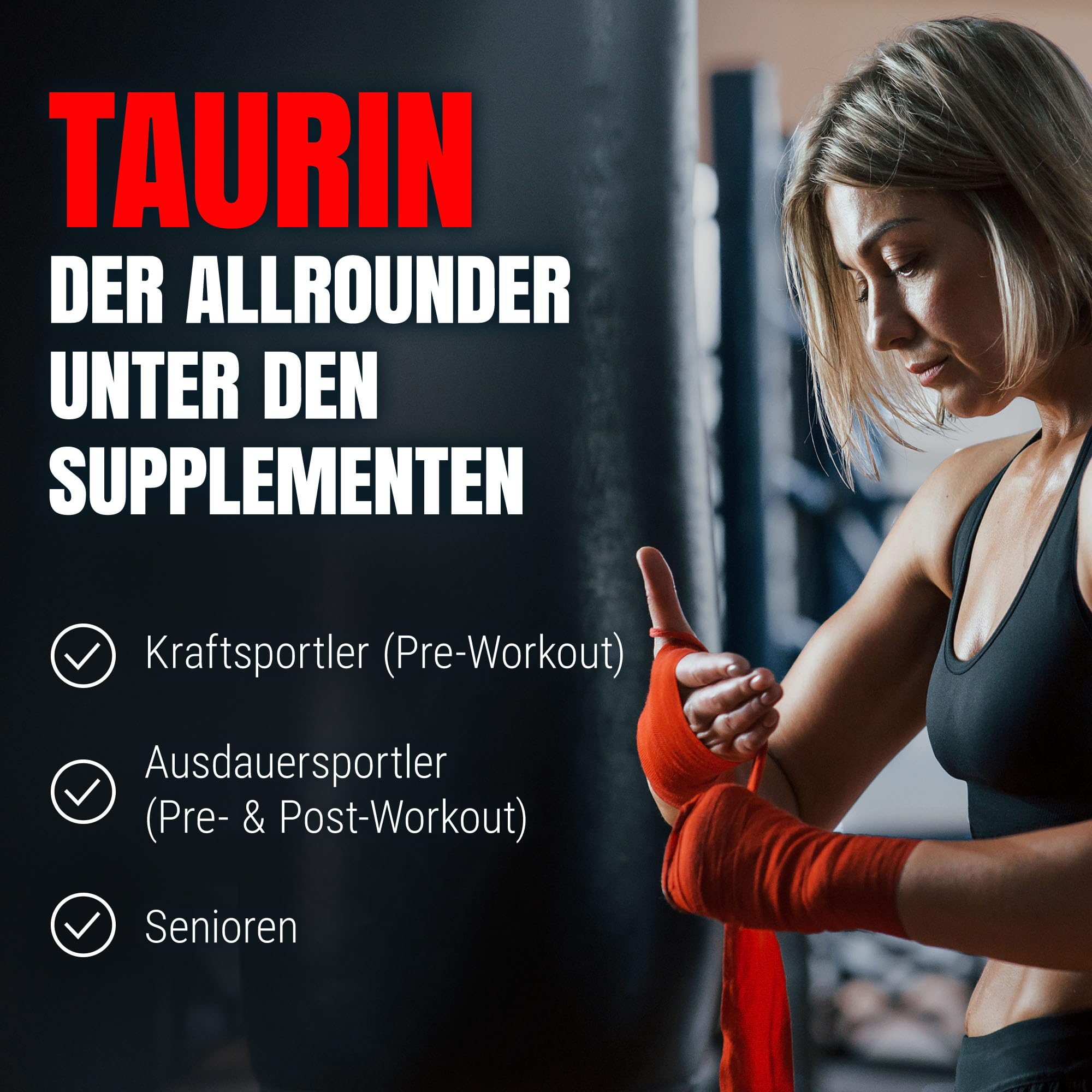Powerstar TAURIN CAPS | 300 Kapseln HOCHDOSIERT mit 3400mg reinem Taurin pro Portion | Angereichert mit Cofaktor Vitamin B6 | Rohstoffe in Pharmaqualität | Deutsche Herstellung