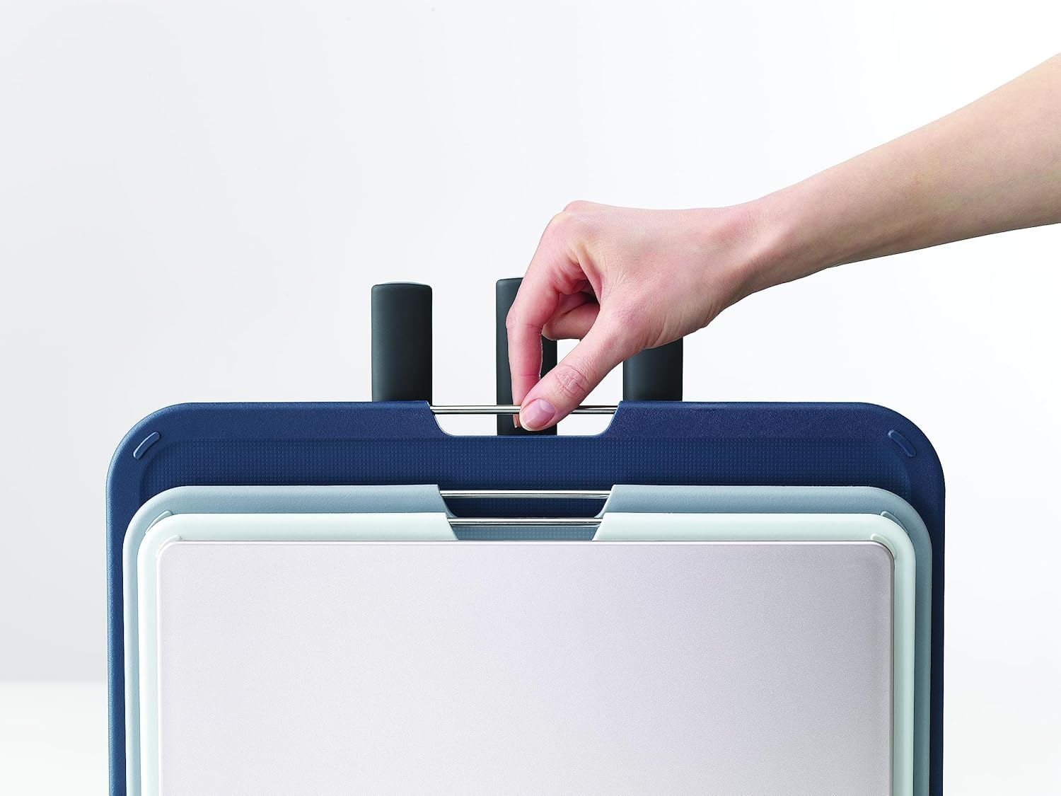 Joseph Joseph Nest 6 Piece Knife and Cutting Board Set, Stainless Steel Kitchen Knives and Color Coded Boards in Compact Storage Stand, Grey