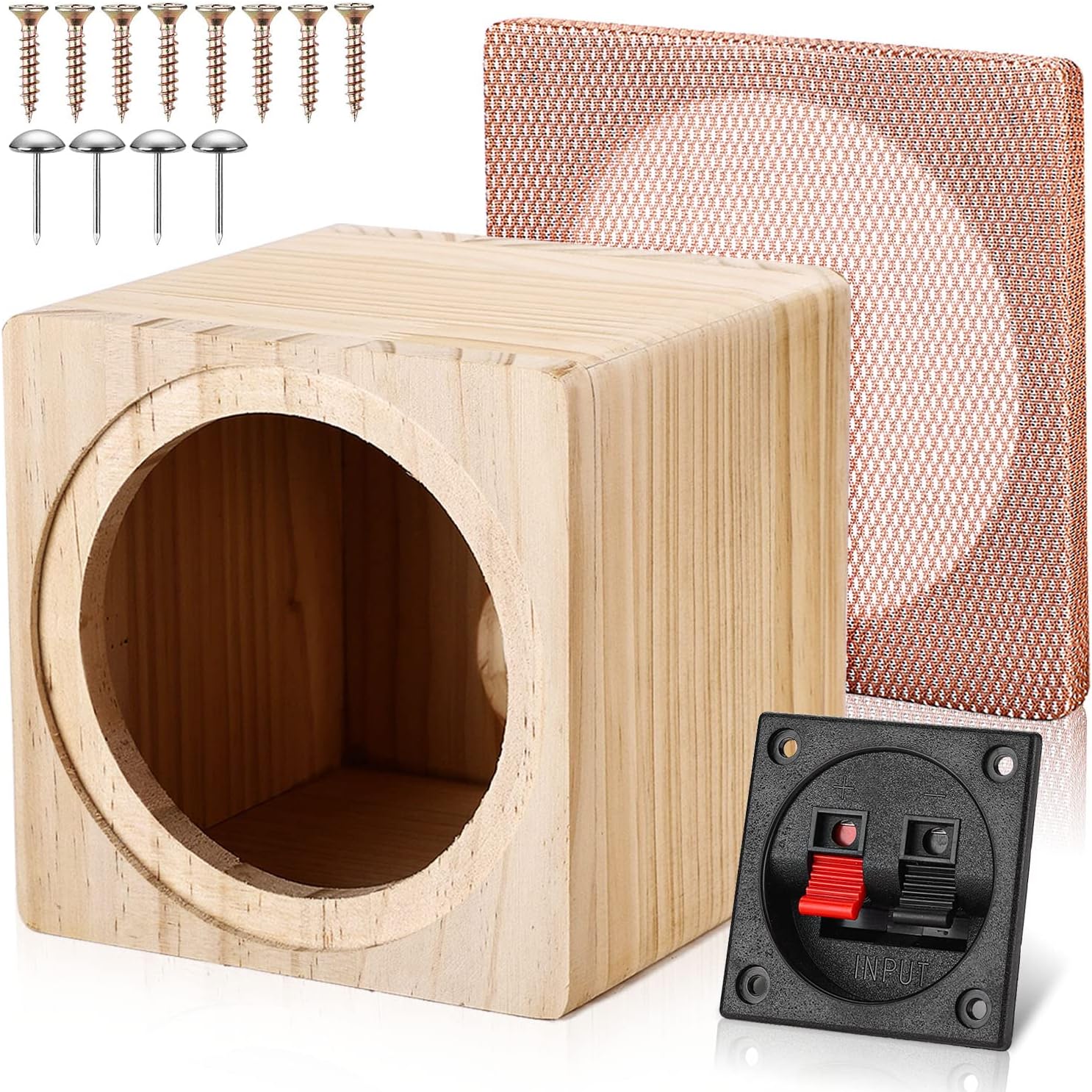 Facmogu 8in Ported Wooden Speaker Enclosure, Single Car
