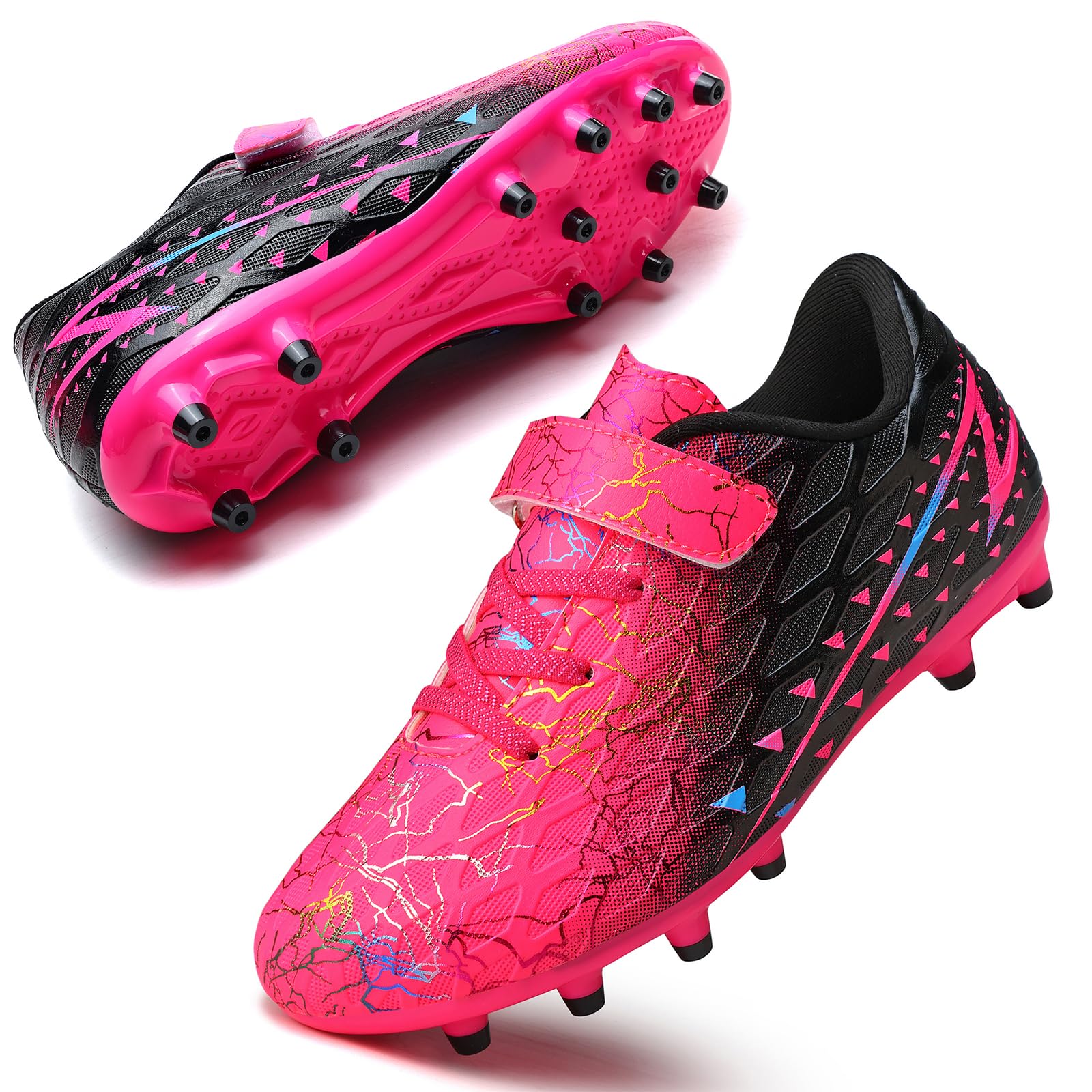 Boys Football Boots Shoes Kids Girls FG/AG Soccer Athletics Training Sport Running Shoes Profession Competition Teenager Indoor Outdoor Cleats Sneakers for Unisex — view 9