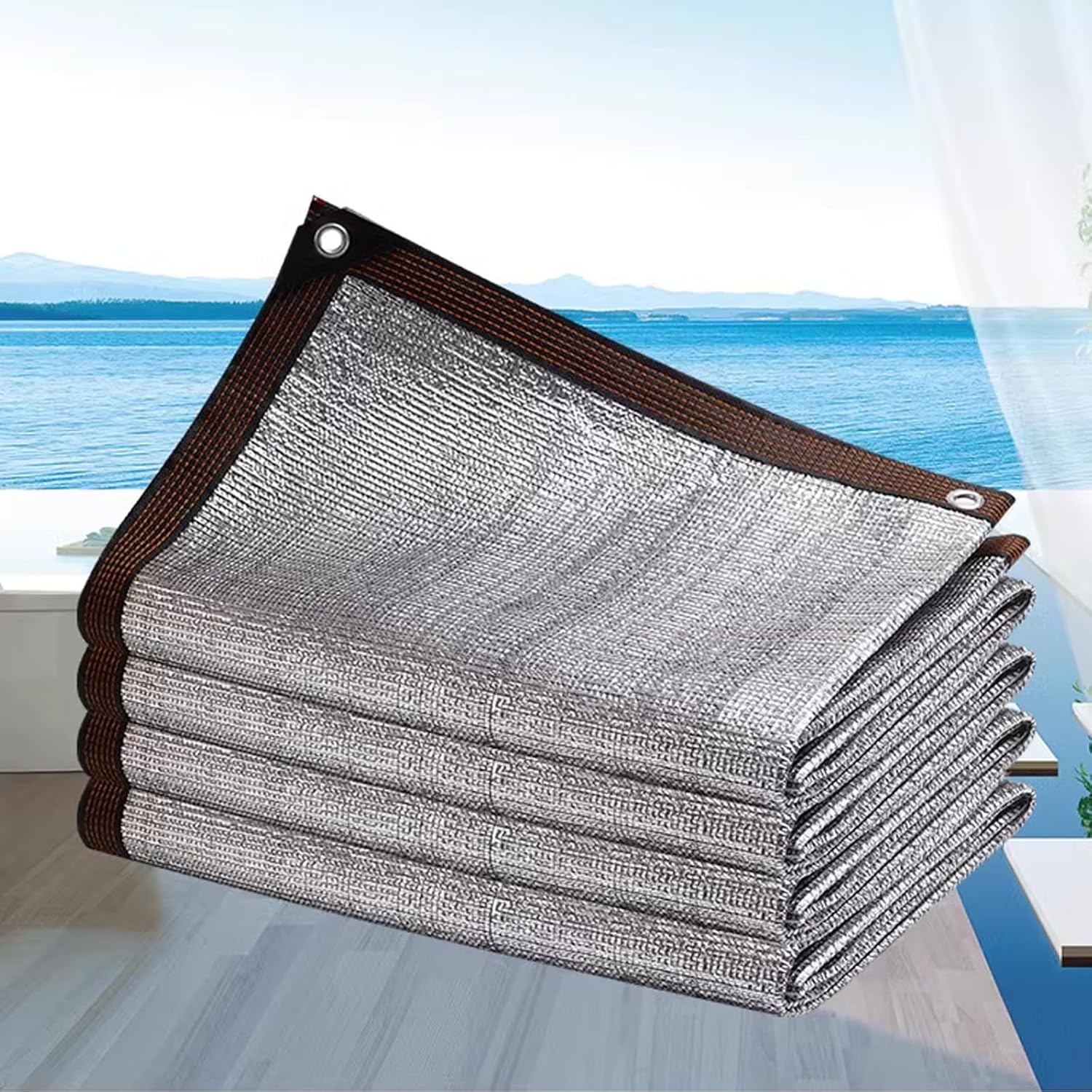 99% Uv-Resistant Shade Cloth,Reflects Heat Aluminum Foil Shading Net,Greenhouse Sun Shade Sail,Heat Insulation Cool Down Shade Tarp,Encryption and Thickening Mesh Shade (13x20ft)