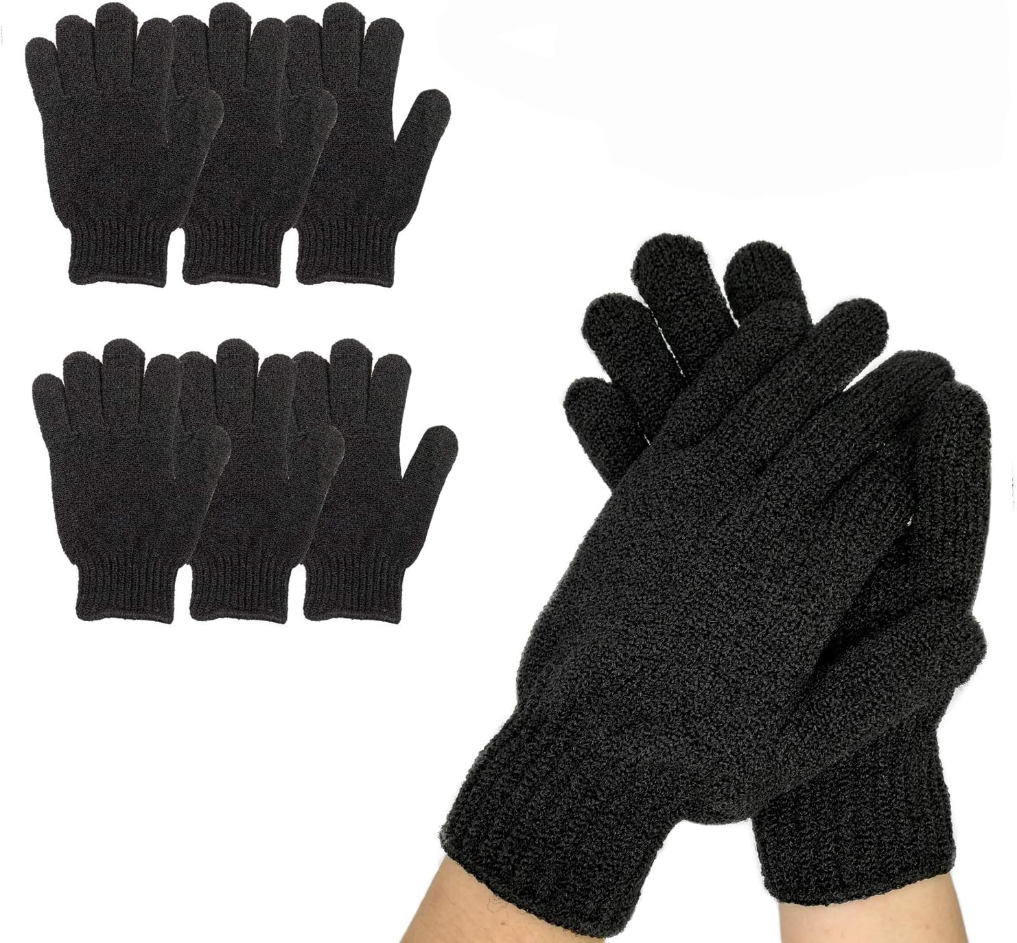 6Pairs Exfoliating Gloves – Premium Black Scrub Wash Mitt for Bath or Shower – Luxury Spa Exfoliation Accessories for Beauty Spa Massage, Suitable for Men and Women 6Pairs Exfoliating Gloves – Premium Black Scrub Wash Mitt for Bath or Shower – Luxury Spa Exfoliation Accessories for Beauty Spa Massage, Suitable for Men and Women