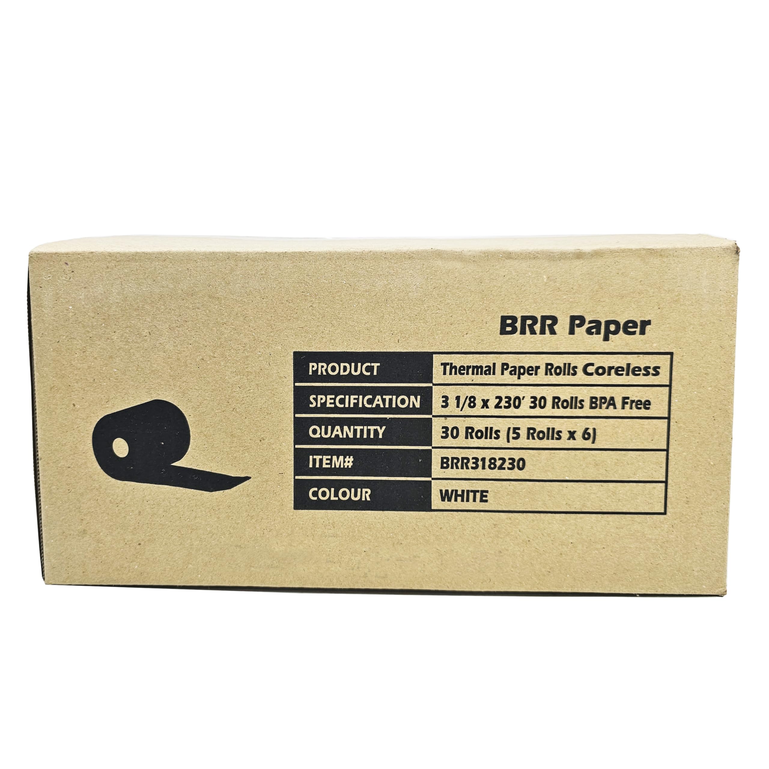 (30 rollos sin núcleo – 50 g/m²) 3 1/8 x 230 rollos de papel térmico para recibos se adapta a todas las impresoras de caja registradora Clover POS para TSP500 TSP600 TSP 700 TSP2000 CT S300 desde