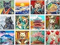 LuwoArte 12-Pack Diamond Painting Kits for Adults - Legends of Asia 5D Full Drill DIY Gem Art on Cardboard - Relaxing Crafts for Wall Decor