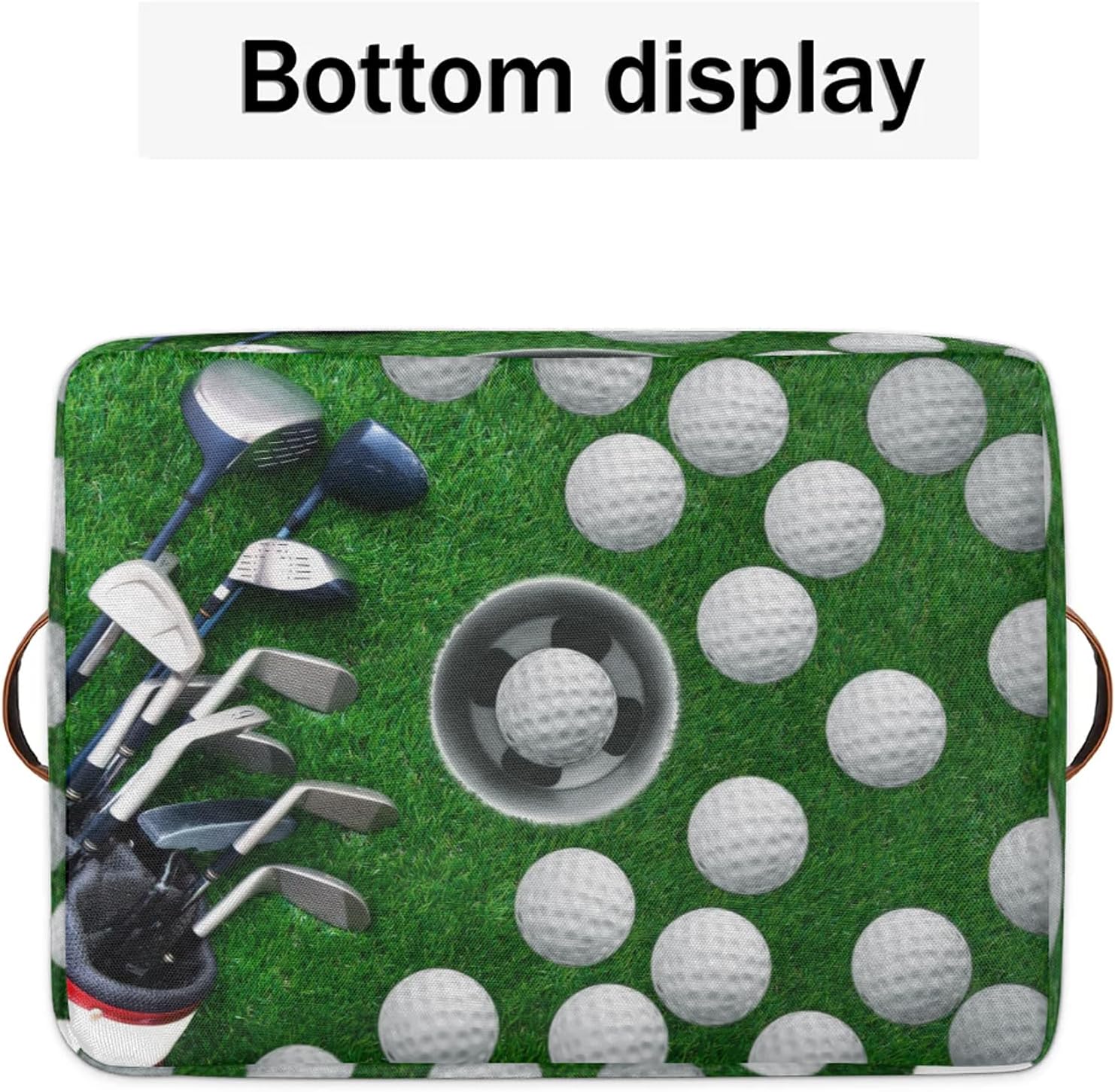 Golf Training Storage Basket Cube Sport Ball Large Toys Storage Box Bin with Handle Collapsible Closet Shelf Cloth Organizer for Nursery Bedroom,15x11x9.5 in,1 Pack