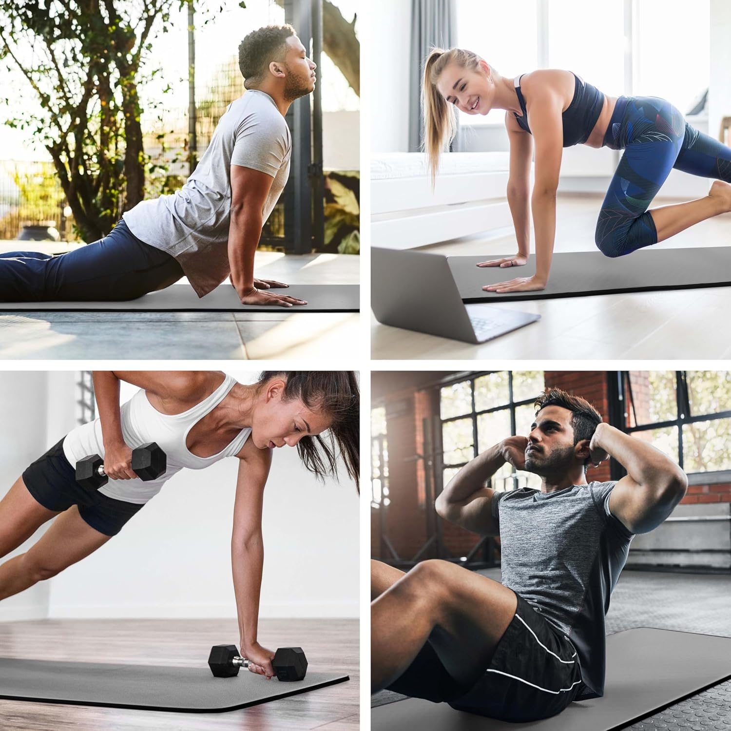 MICRODRY Deluxe Fitness Exercise Yoga Mat for Home Gym, Extra Thick for High Impact Training, Multi Layered Skid Resistant Surface, Odor Neutralizing with Carrying Strap MICRODRY Deluxe Fitness Exercise Yoga Mat for Home Gym, Extra Thick for High Impact Training, Multi Layered Skid Resistant Surface, Odor Neutralizing with Carrying Strap