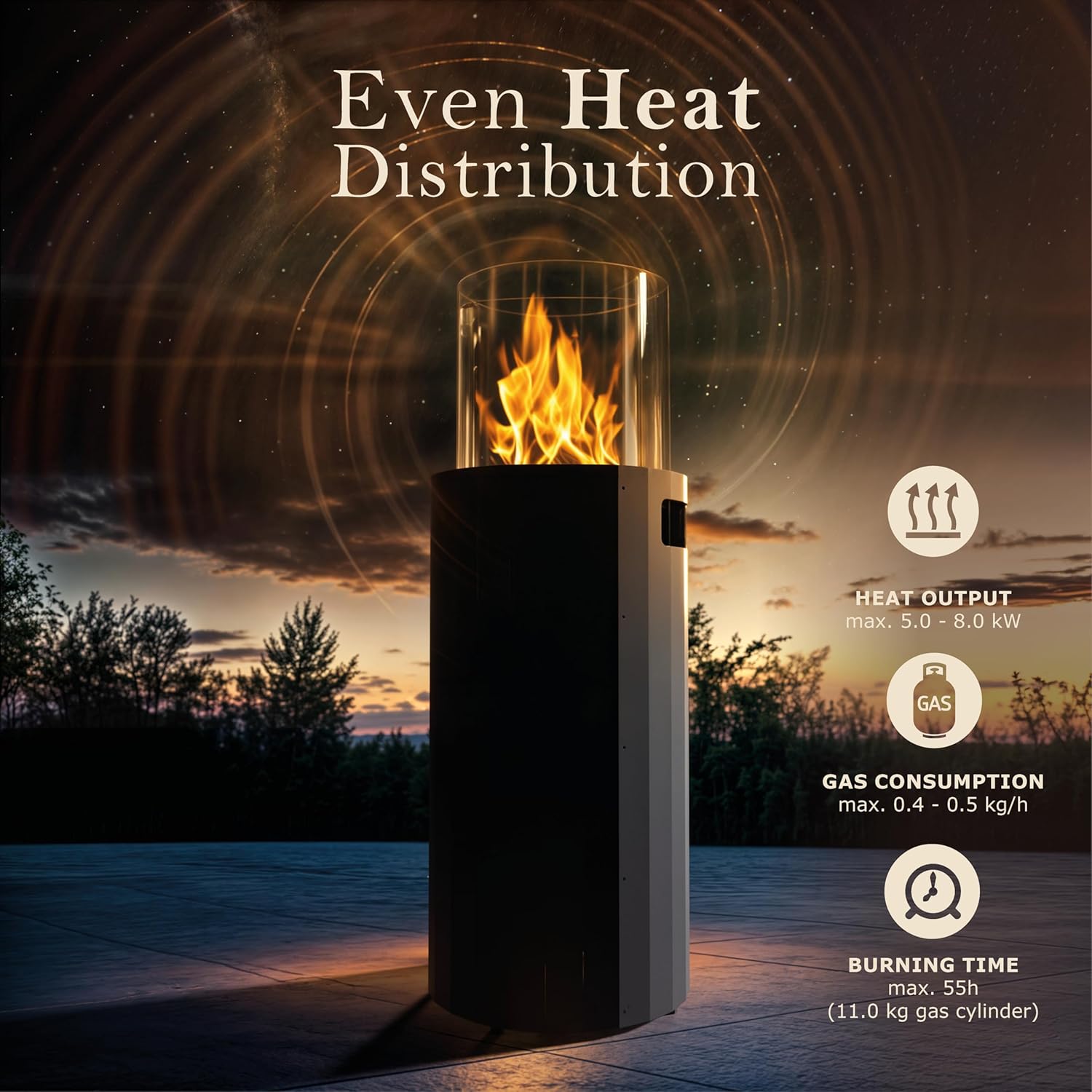 Күйгүчтүн жана от алдыргычтын айланасына коюлуп жаткан декоративдик таштардын жакындан тартылган көрүнүшү.