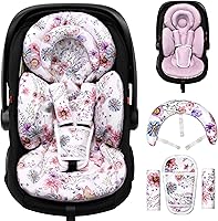 Vista 13 de Inserto de asiento de automóvil infantil con cojín extra para prematuro a niño, inserto reversible para asiento de automóvil recién nacido