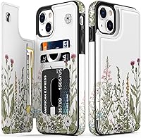 Vista 312 de LETO para iPhone 15 Pro Funda tipo cartera - Tapa tipo folio con patada - Diseños de moda - Tarjetero - Funda protectora para mujeres y niñas - 6.1