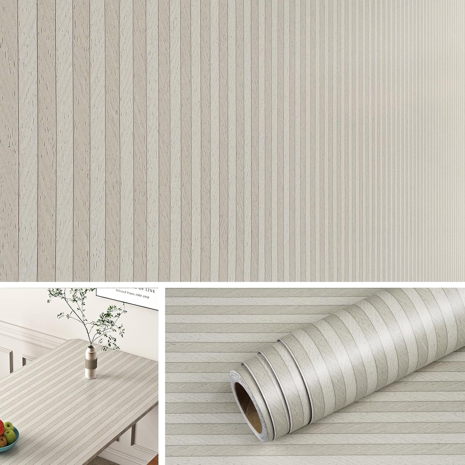 Papier peint en bois blanc pour rénover un meuble abîmé