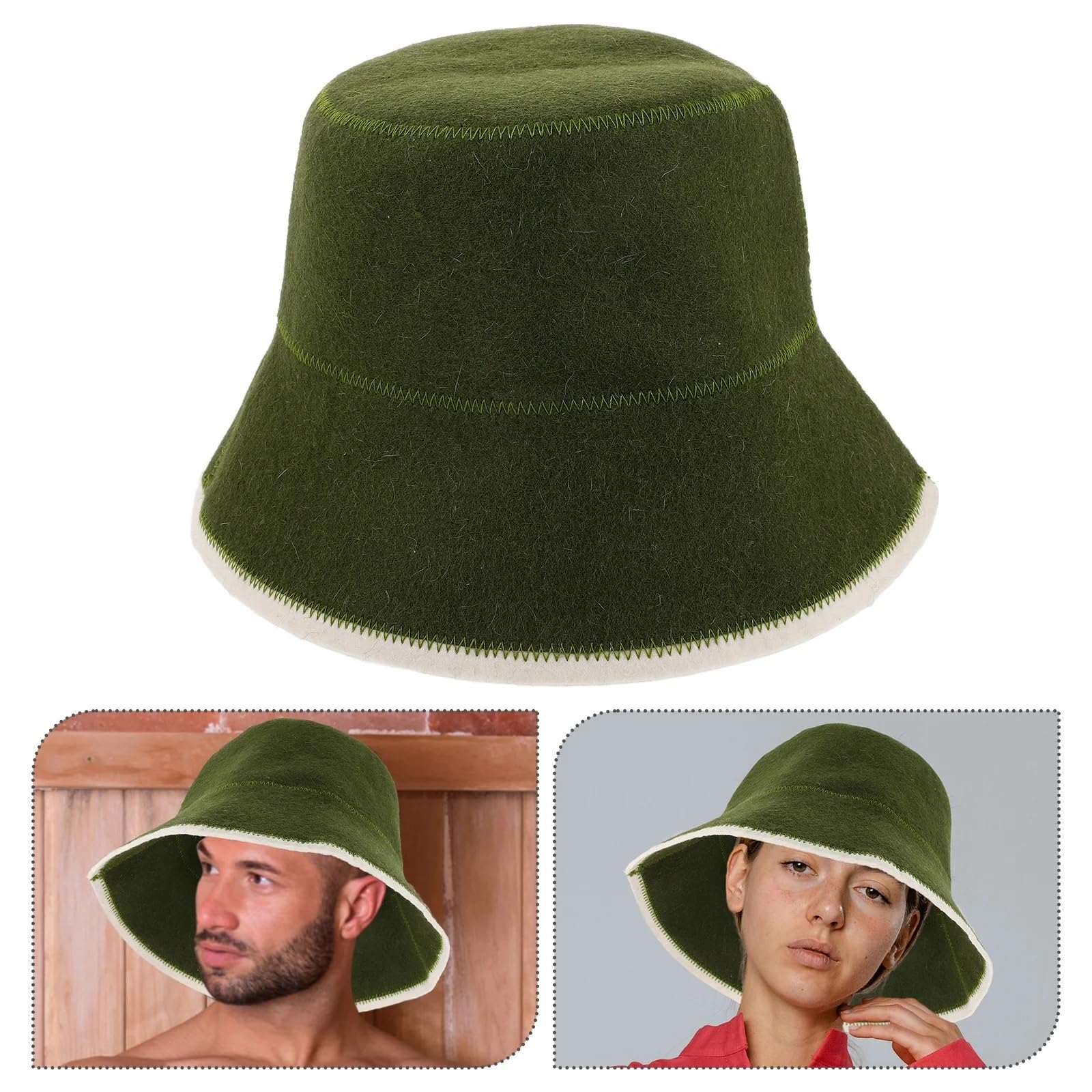 Saunahut 2 Stück Sauna-Eimerhüte for Damen, Duschzubehör, Haartrockenkappe, 3 Farben zur Auswahl(Red)