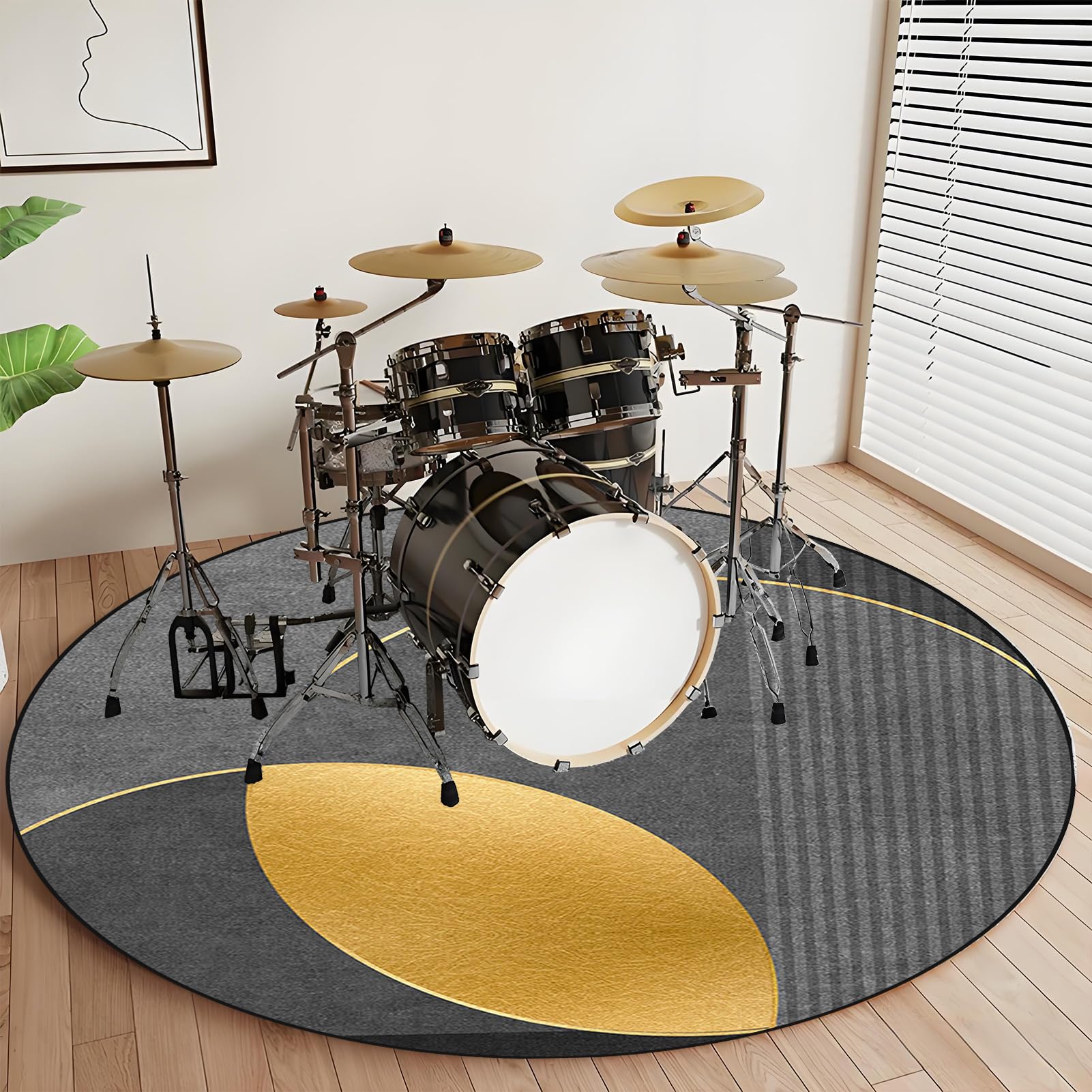 Mata dźwiękoszczelna, bęben perkusyjny, bęben perkusyjny, werbel, antypoślizgowy, mata do instrumentów muzycznych, akcesoria perkusyjne do perkusji elektrycznych, zestaw perkusyjny 150 cm