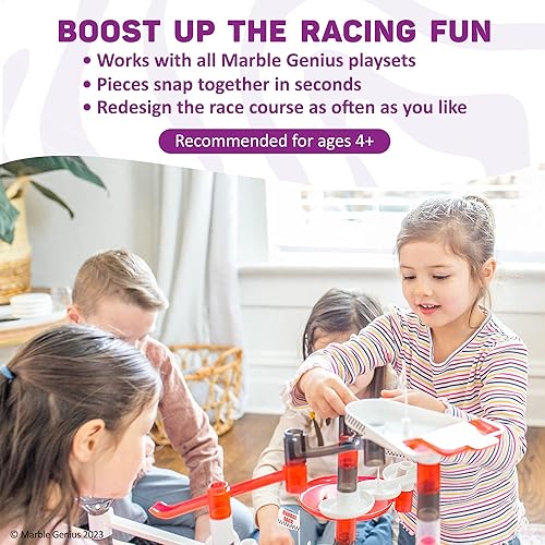 Miniatura 4 de Marble Genius Juego de refuerzo de carreras de mármol, 10 piezas en total (mármoles no incluidos), juguetes de bloques de construcción para edades