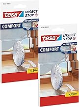 TESA Comfort Refill Roll Fliegengitter Klettband Ersatzrolle, blanco (2x 5,6m (Standard))