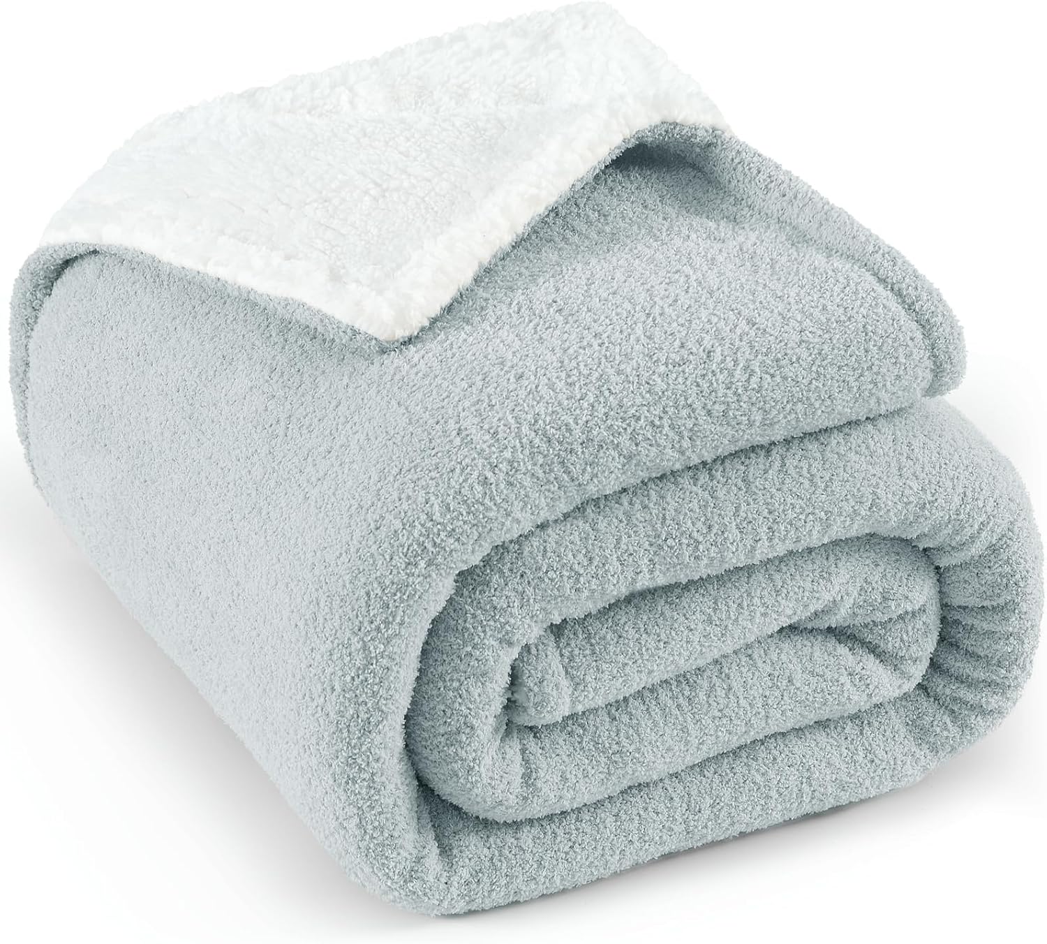 LONG CREATE Ultra Soft Sherpa Fleece Blanket 90"X 90" Queen