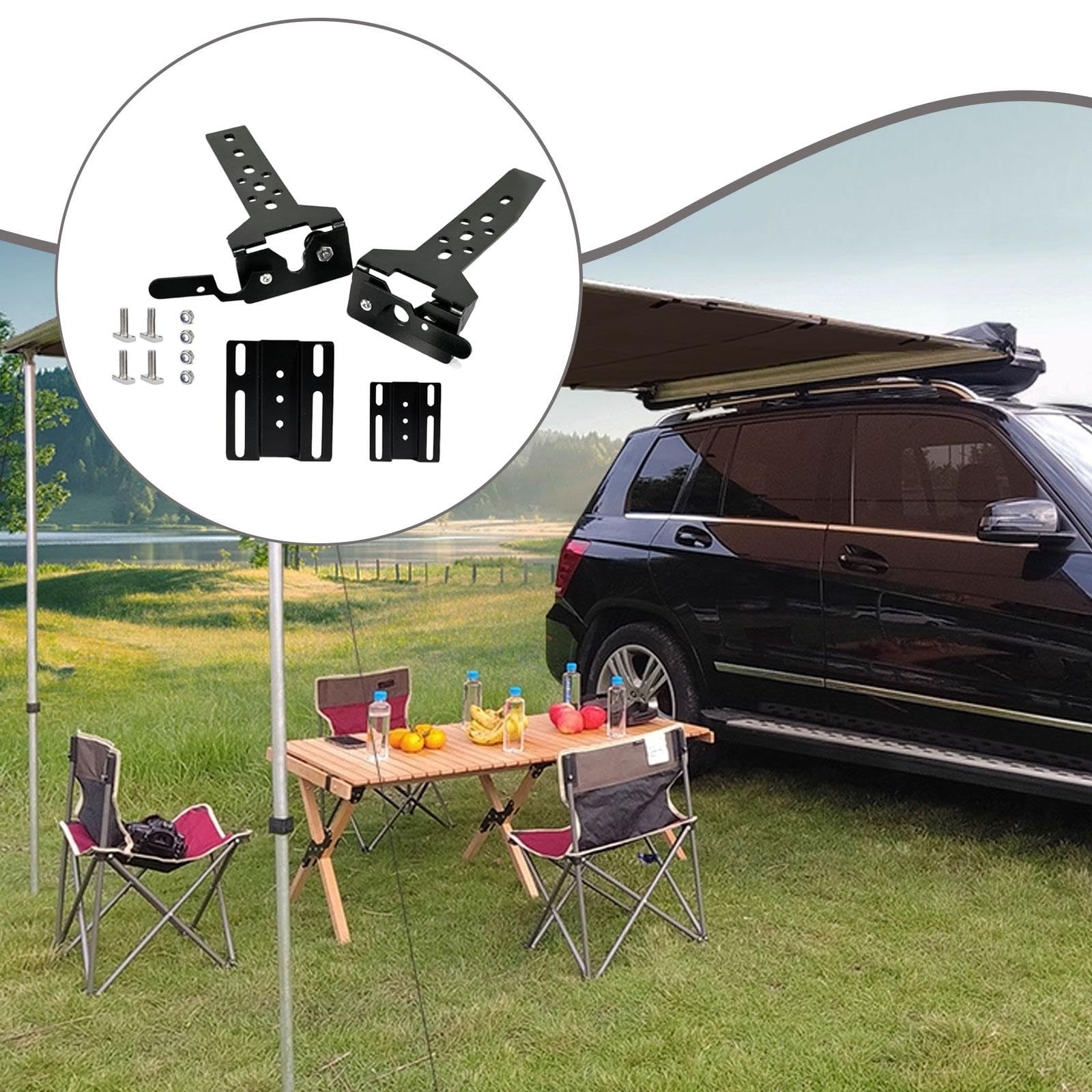 2 Stück Markisenhalterung Auto Seitenmarkisen Kit Montage Befestiger Windfest Schnellverschluss Edelstahlschrauben für Urlaub Fahrzeugausflüge Camping, Style C