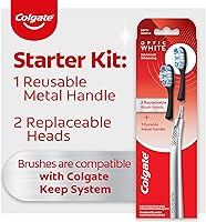 Vista 2 de Kit de inicio de cepillo de dientes Colgate con cabezal reemplazable, Optic White, 2 cabezales de cepillo