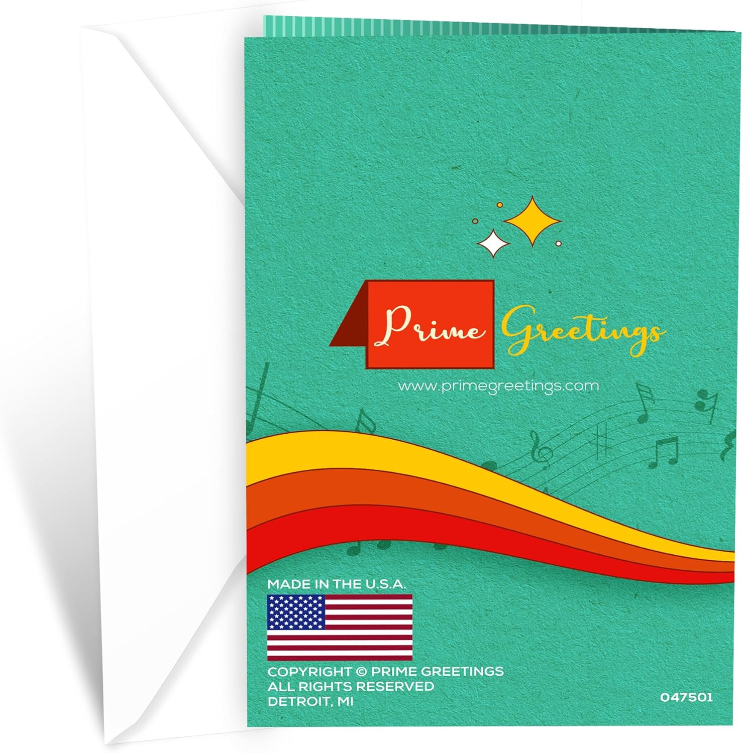 Prime Greetings 75th Birthday Card, Made in America, Eco-Friendly, Thick Card Stock with Premium Envelope 5in x 7.75in, Packaged in Protective Mailer - Image 4