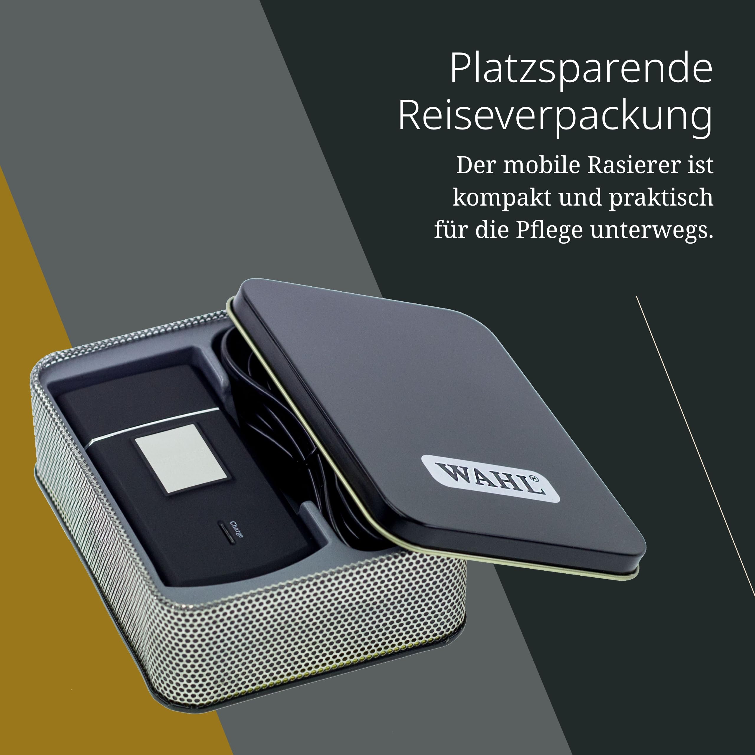 Wahl Mobile Shaver – Kabelloser Elektrorasierer mit Reiseetui – Flexible Scherfolie für eine besonders gründliche Rasur