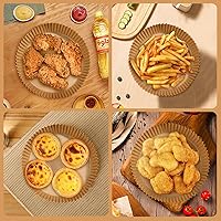 Vista 5 de 200 forros de papel desechables para freidora de aire, antiadherentes, desechables para freidora de aire, papel de hornear para freidora de aire, a