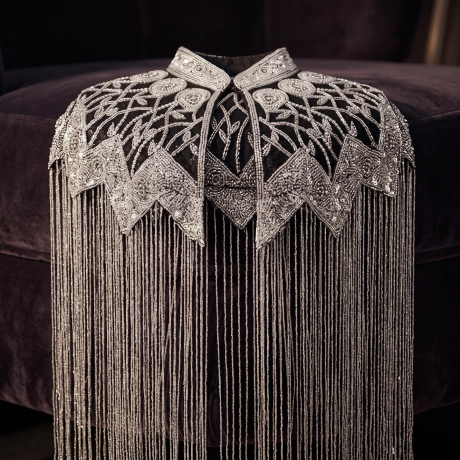 Scialle Donna Mantella Coprispalle con Ricamo a Fiori E Frange Dinamiche Tulle Trasparente E Taglio Elegante Adatto per Cerimonie Matrimoni Feste