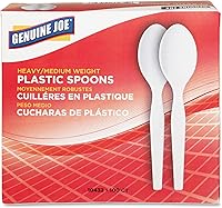 Vista 2 de Genuine Joe - Cuchara de plástico de peso pesado/medio, color blanco, 100