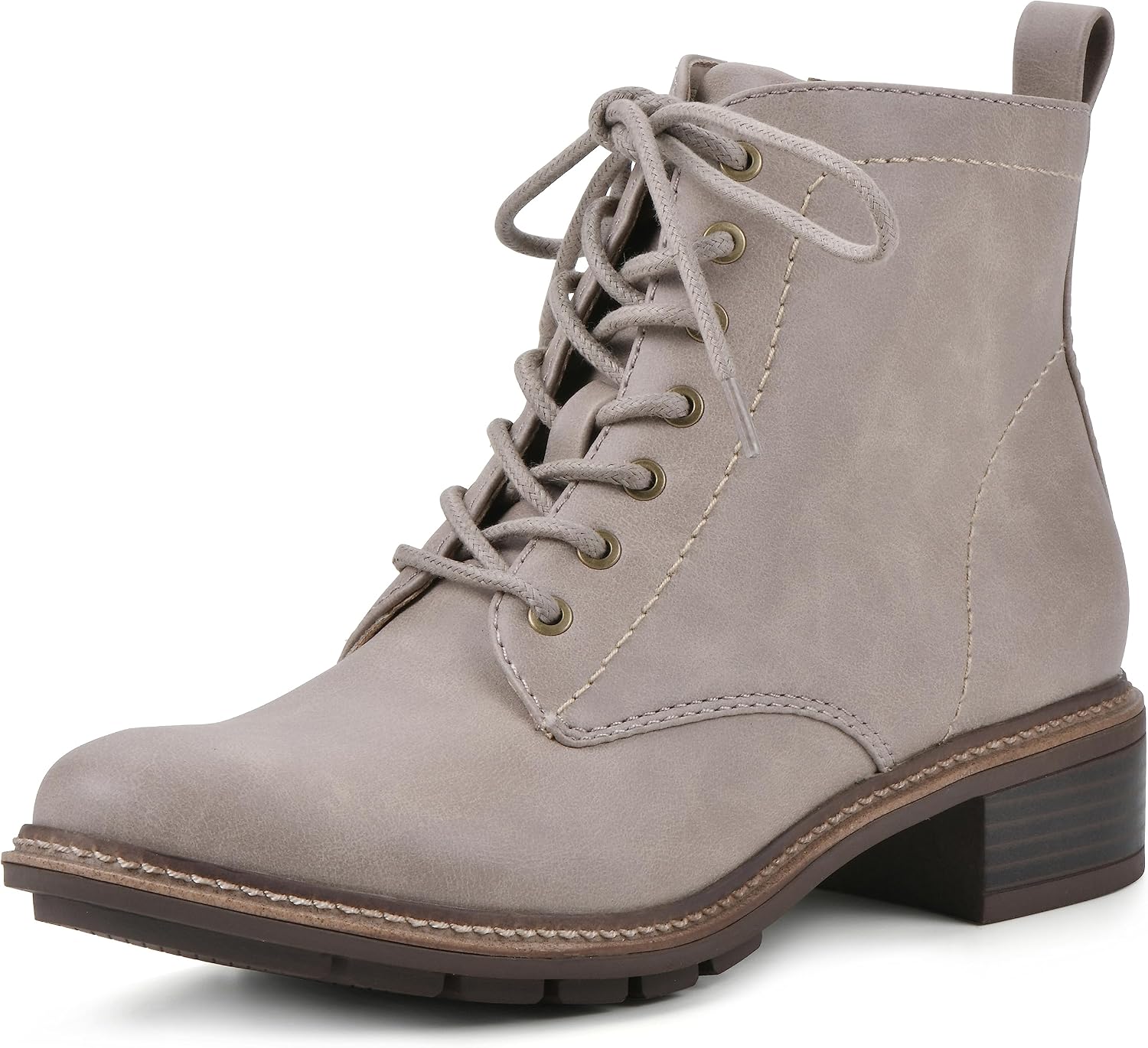 CLIFFS BY WHITE MOUNTAIN Women's Shoes Eligible Stacked Heel Lace-Up Ankle Bootie