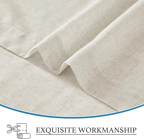 Miniatura 7 de RYB HOME Cortina de puerta francesa de mezcla de lino natural, cortina corta de privacidad con filtro de luz, cortina de puerta Tricia para ventana