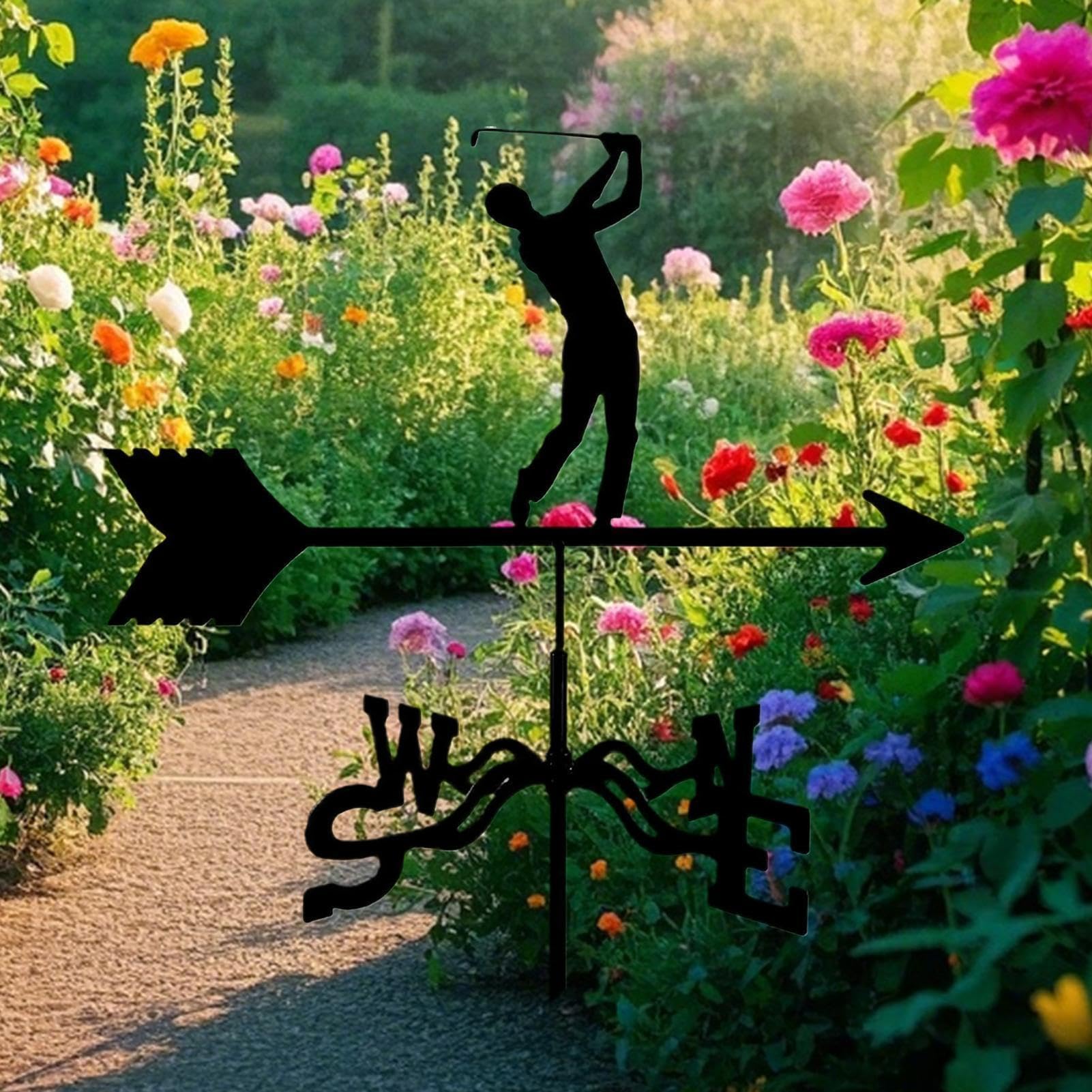 Girouettes de Toit Extérieures | Indicateur De Vent en Métal sur Le Thème du Golf | Girouette À Rotation 360° pour Fixation sur Toit - Convient pour Jardin, Porche, Patio, Pelouse, Cour de