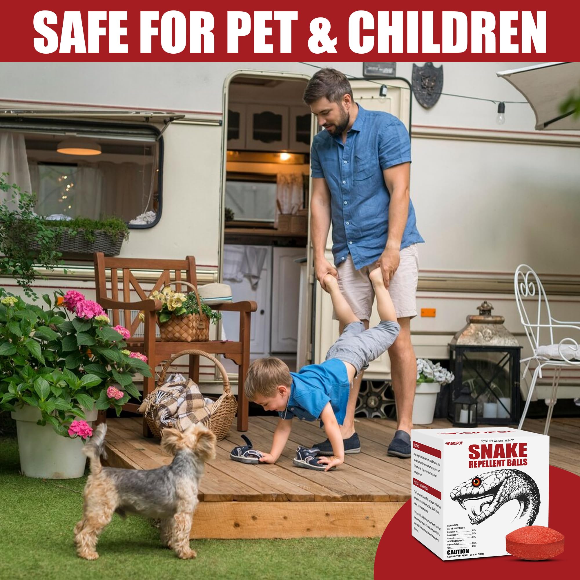 Bolas repelentes de serpientes para patio, potente protección al aire libre, seguras para mascotas y niños, disuasorio natural de serpientes para el hogar, jardín, camping, se dirige a cabezas de