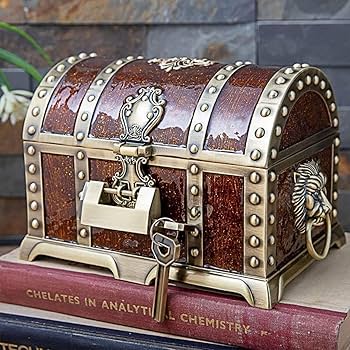 Amazon.co.jp: アンティーク 宝箱 鍵2本付き 収納ボックス 海賊