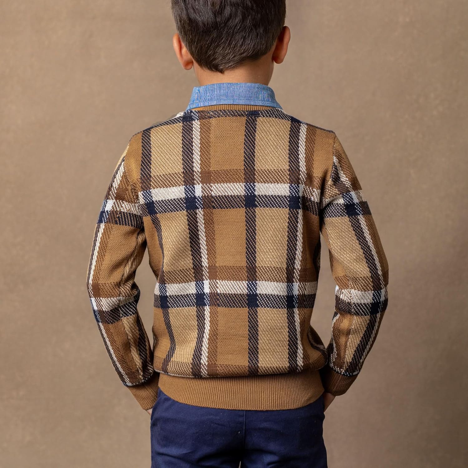 Hope & Henry Boys' Long Sleeve Crew Neck Pullover Sweater