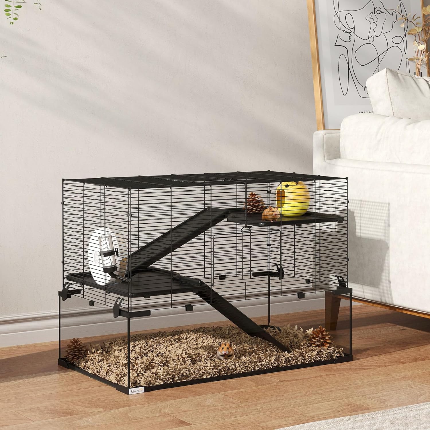 PawHut Large Hamster Cage with Deep Tempered Glass Nigeria Ubuy