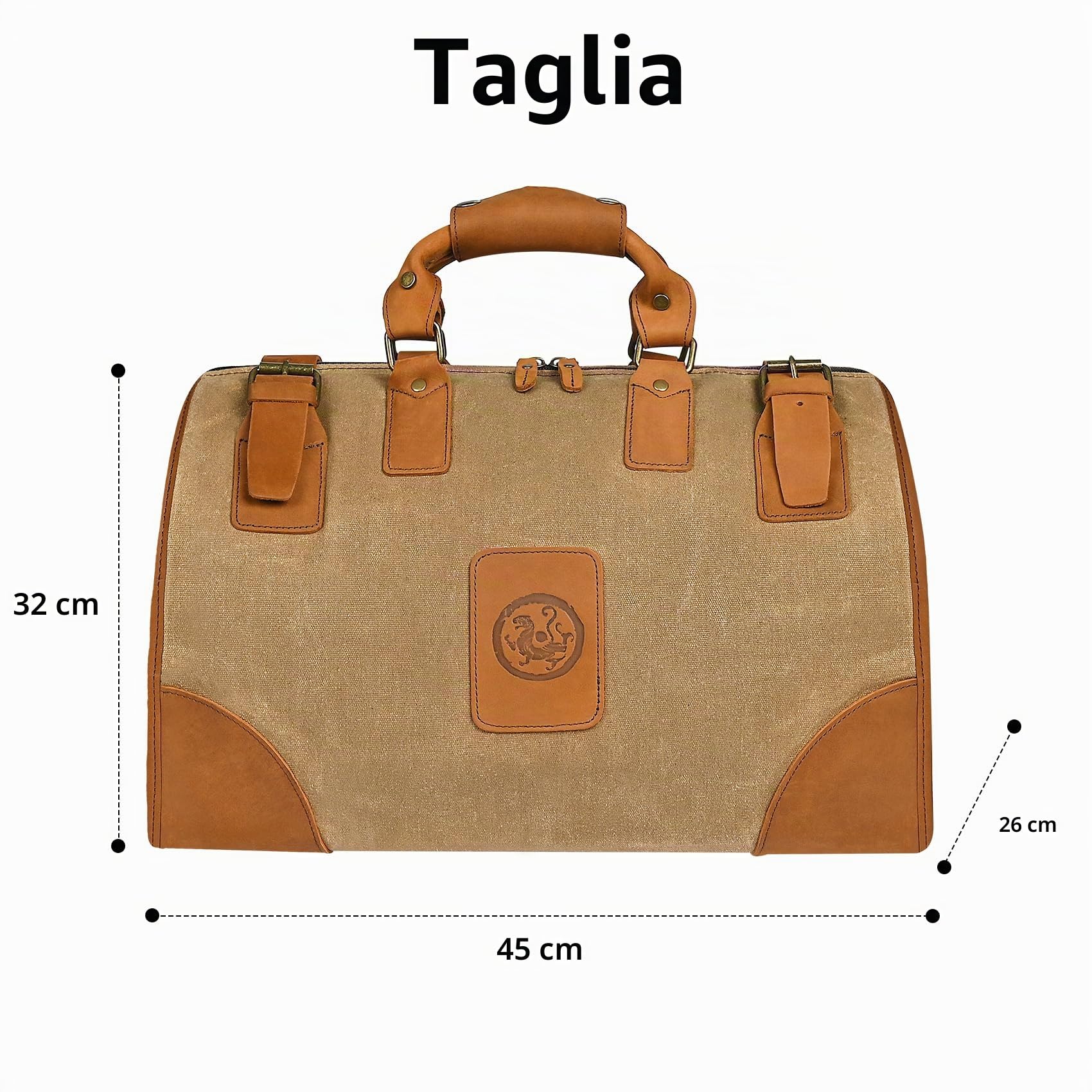 Tela resistente all'acqua + Cuoio genuino Borsa da viaggio Tote Borsa da palestra Duffle Valigia Borsa per il weekend Per gli uomini Maschio FB8151