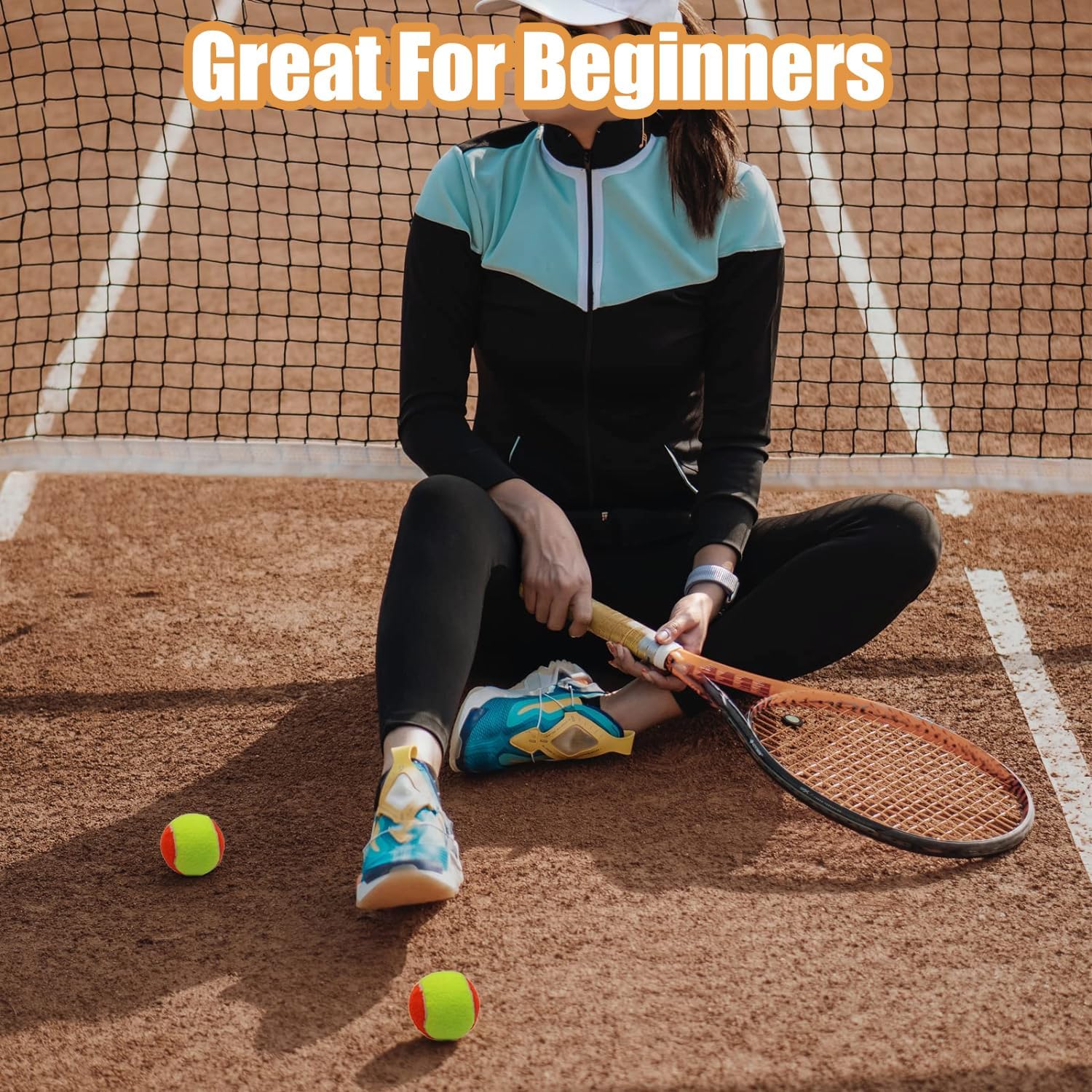 Tennisbälle mit geringer Kompression, Bühnentrainingsbälle für Anfänger und Kinder, mit Netztasche für einfachen Transport, perfekt zum Üben