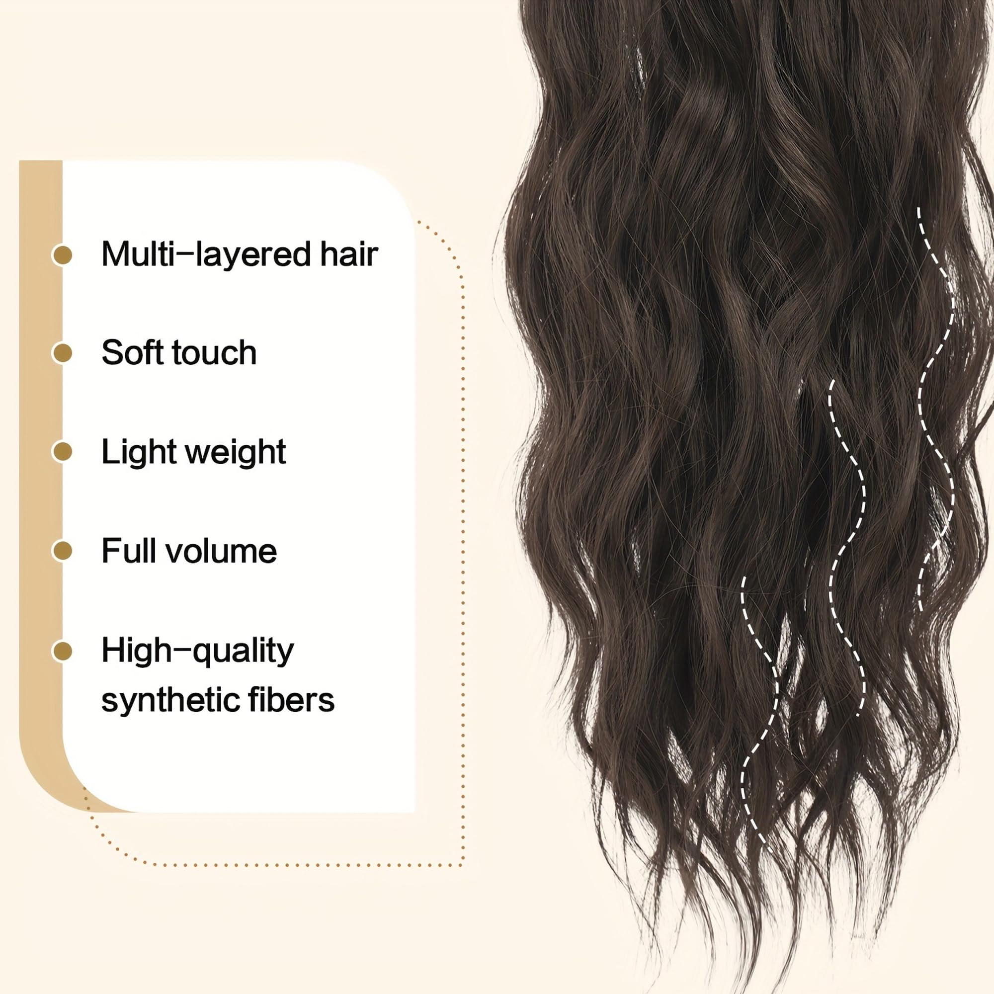 SYXLS Ponytail Extension for Women 23inch Claw Clip In Long Curly Wavy Ponytail Hair Extension - Image 3
