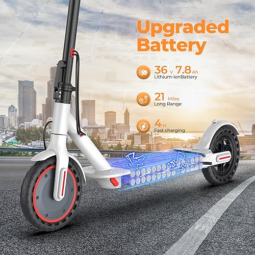 Miniatura 3 de MAXSHOT Scooter eléctrico para adultos, neumáticos de 8.51014 pulgadas, 1922 mph, motor de 350 W500 W, rango de 21-28 millas, plegable con doble