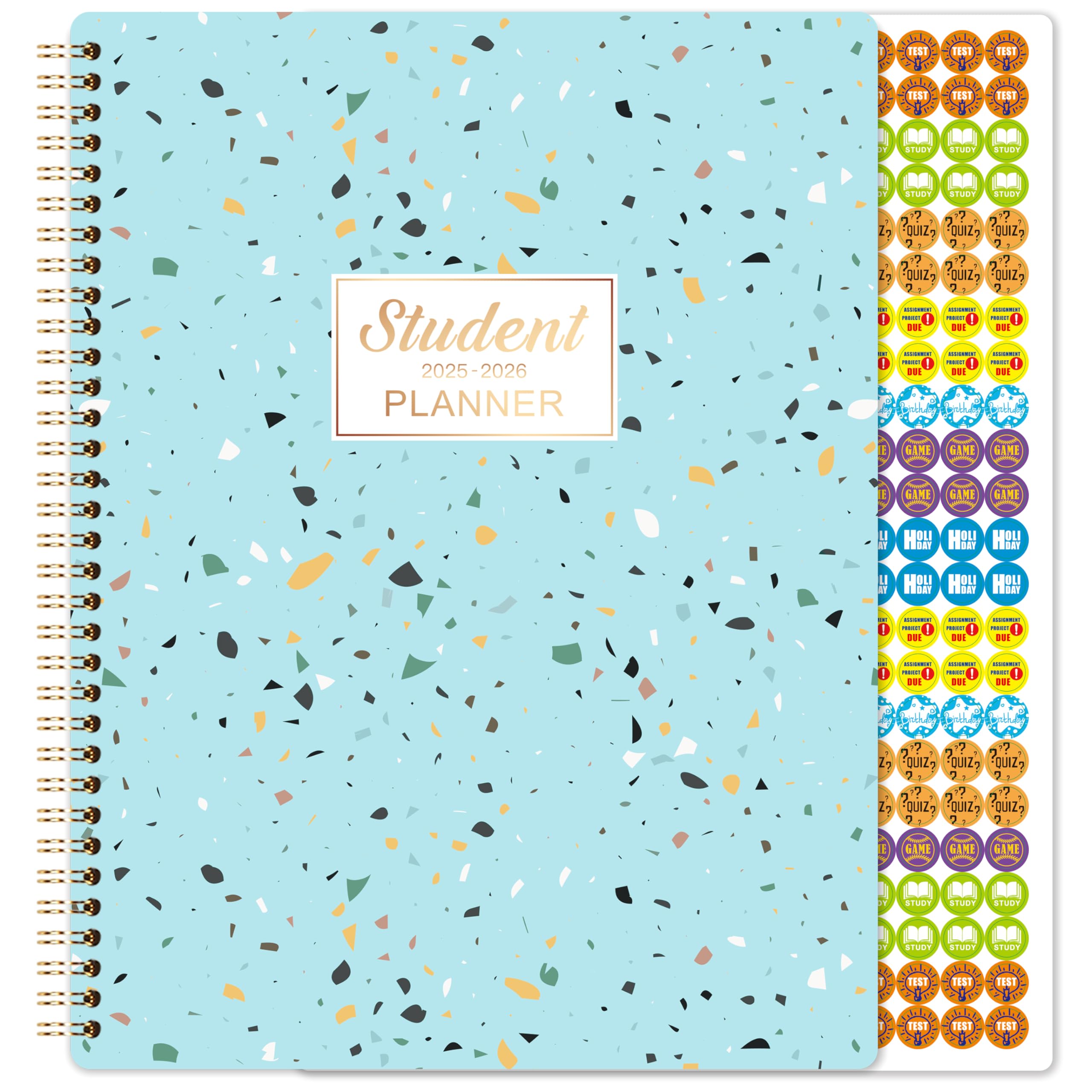 2025-2026 Student Planner - School Planner 2025-2026, Jul 2025 - Jun 2026, 9" x 11", Stickers, Weekly Lesson Schedule